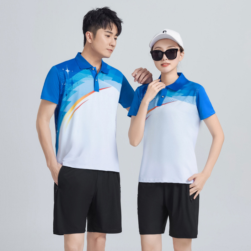 2024 nuevo deporte ocio rápido secado camiseta de verano hombre y mujer manga corta conjunto de ropa de correr transpirable logotipo imprimible al por mayor