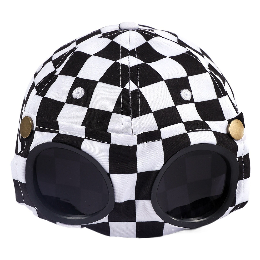 Primavera y verano sombrero de sol personalidad de la calle gafas de sol gorra masculina gafas piloto tablero a cuadros gorra de béisbol femenina