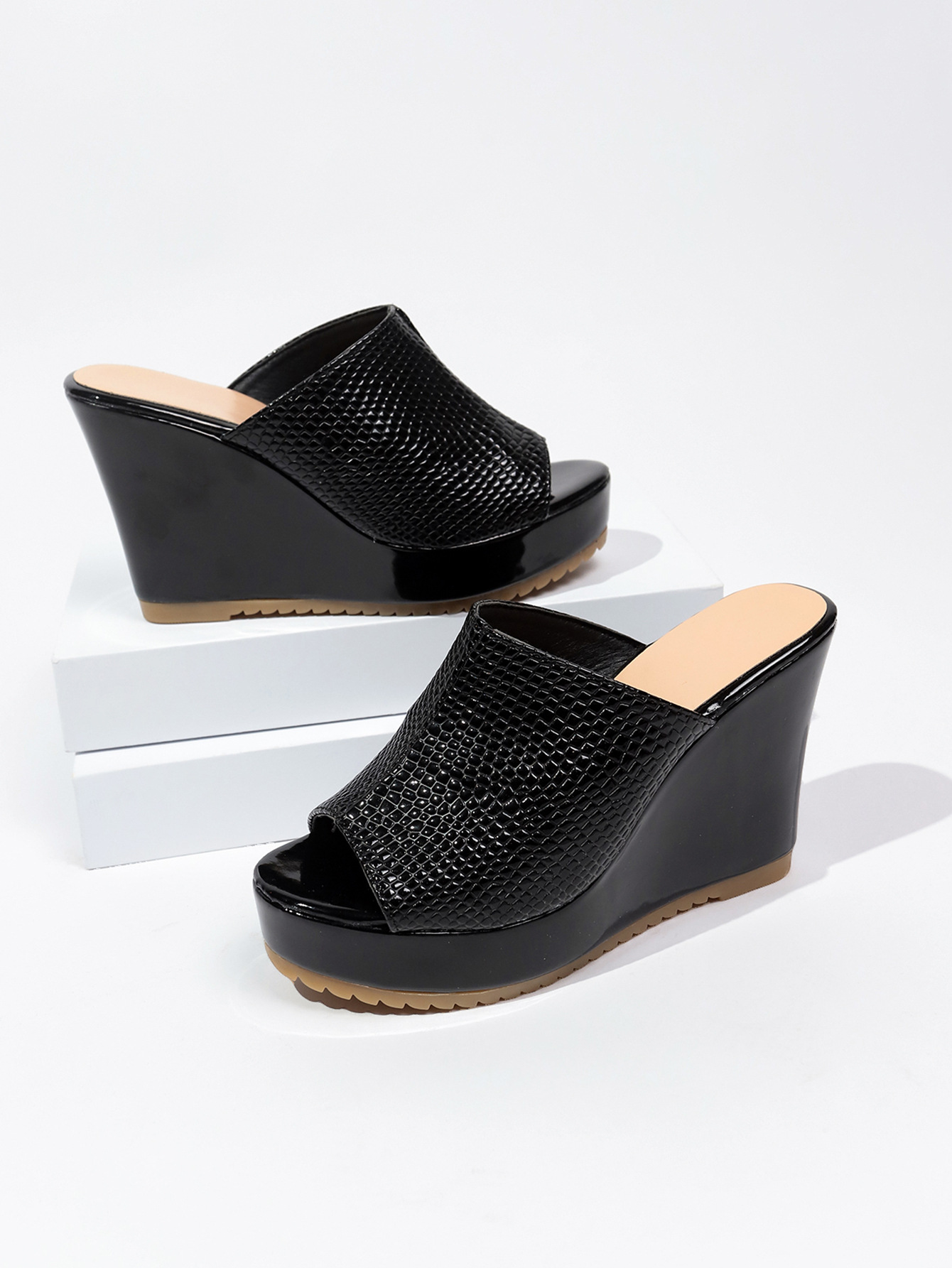 Export Style Peep Toe Wedge Sandals, Summer New Arrival, Plus Size, Thick Sole, Women's Platform Sandals_vogvips.com