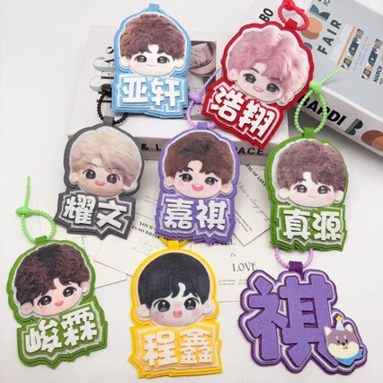 New Style Teens in Times Q-Version Cute Cartoon Big-Head Name Tag Woven Pendant Fan Merchandise Bag Pendant