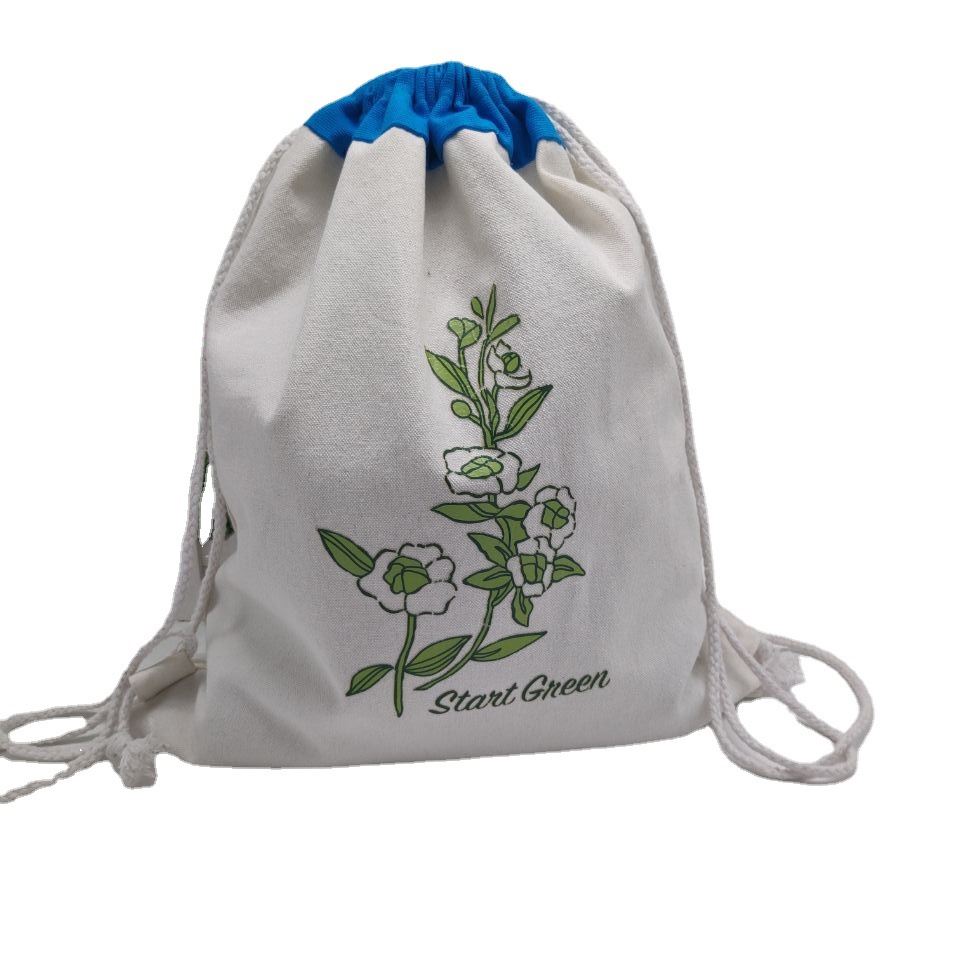 定制棉布袋 帆布拼色束口袋 双肩束口袋