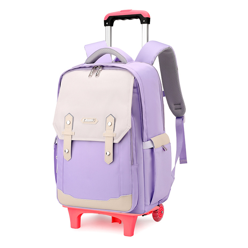 Peces naturales de alto valor de cara tirón mochila de seis ruedas escaleras al por mayor mochila de escolares escolares de secundaria