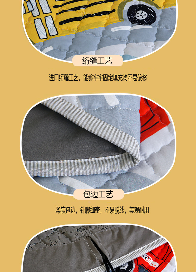 Customized Cross-Border Ins Round Floor Mat Foldableable Kidsren's Toy Storage Bag Bedroom Study Baby Crawling Carpet