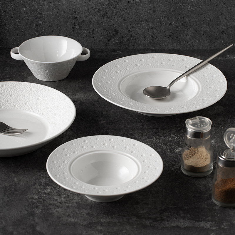 Cerámica gota de agua diseño creativo platos y platos selección de cubiertos de cerámica conjuntos de cubiertos domésticos de alta calidad al por mayor