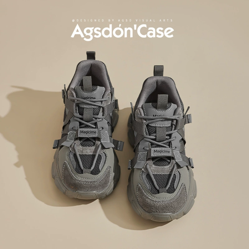 Augu Shideng Daddy Shoes женский 2025 новый летний ретро-стиль толстая подошва спортивные туфли маленькие белые кроссовки весной и осенью