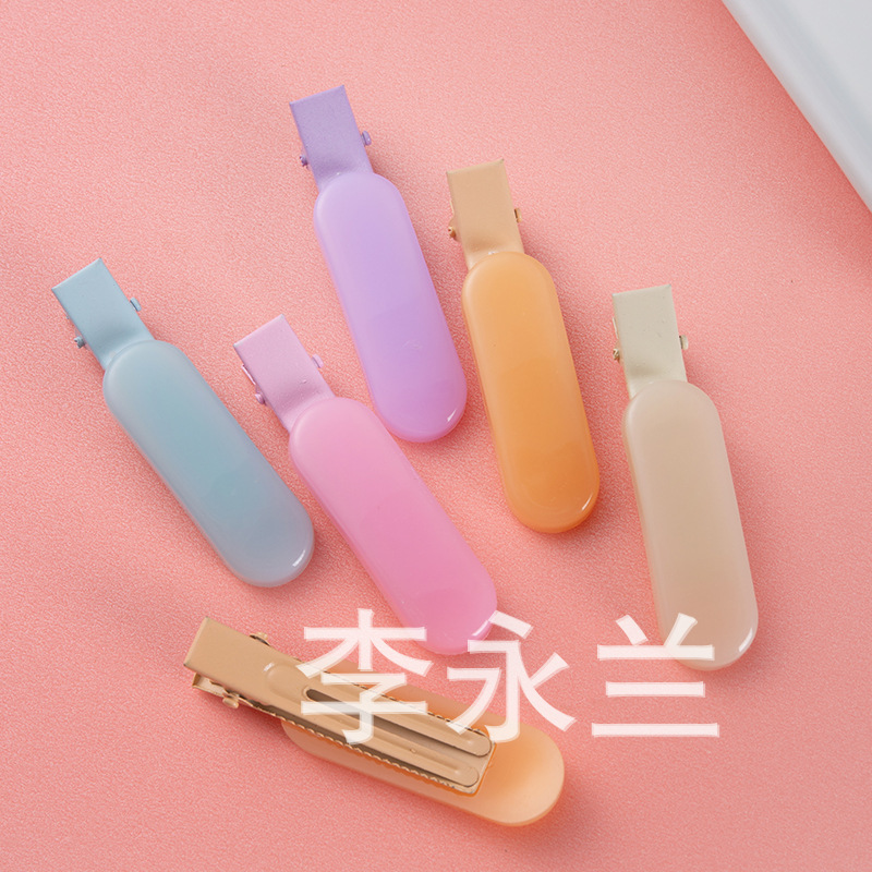 韩式无痕发夹 鸭嘴夹 彩色刘海夹 碎发无痕夹