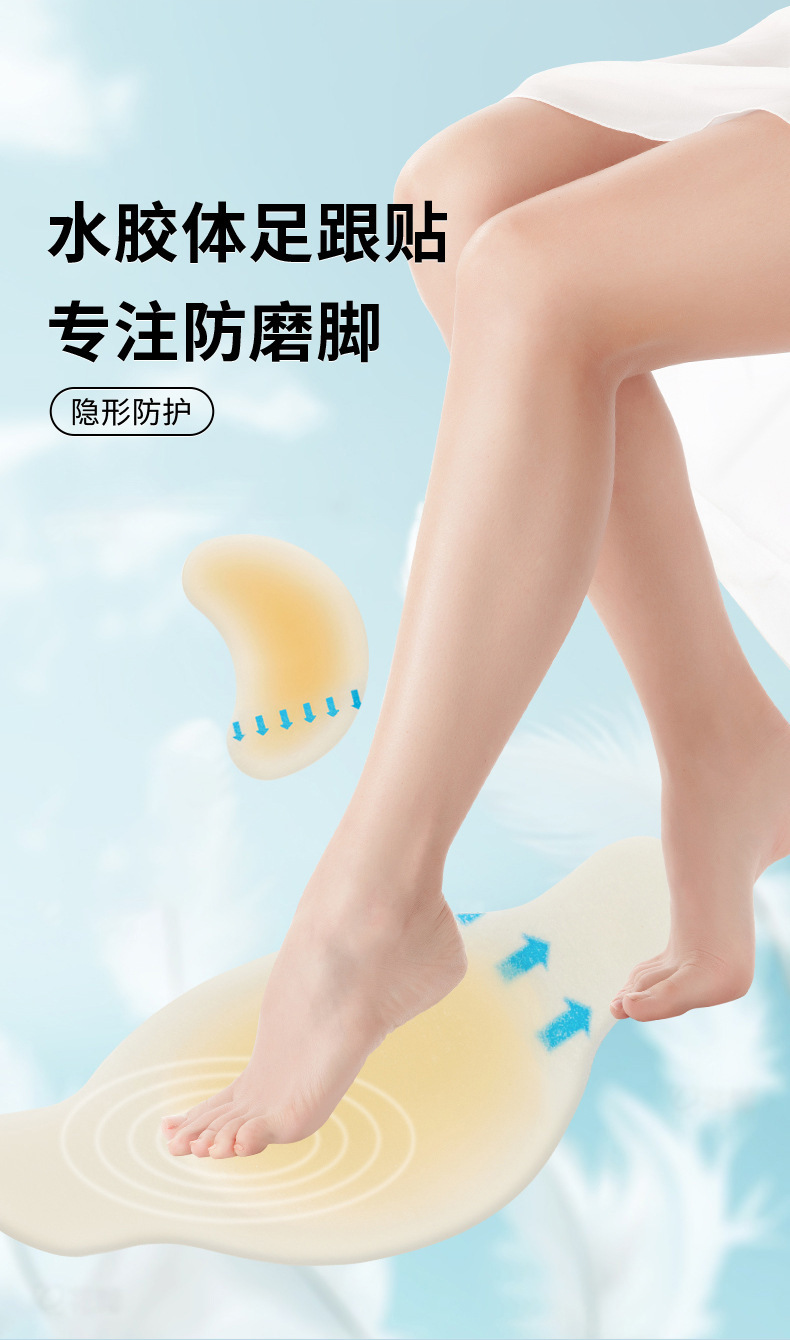 Hydrocolloid Heel Blister Patch Anti Friction Foot Sticker for Running Shoes Portable 25x65mm overview