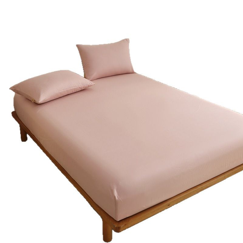 Sombrilla de cama de hilo de doble capa de algodón de color sólido de algodón de una sola pieza/funda de cama