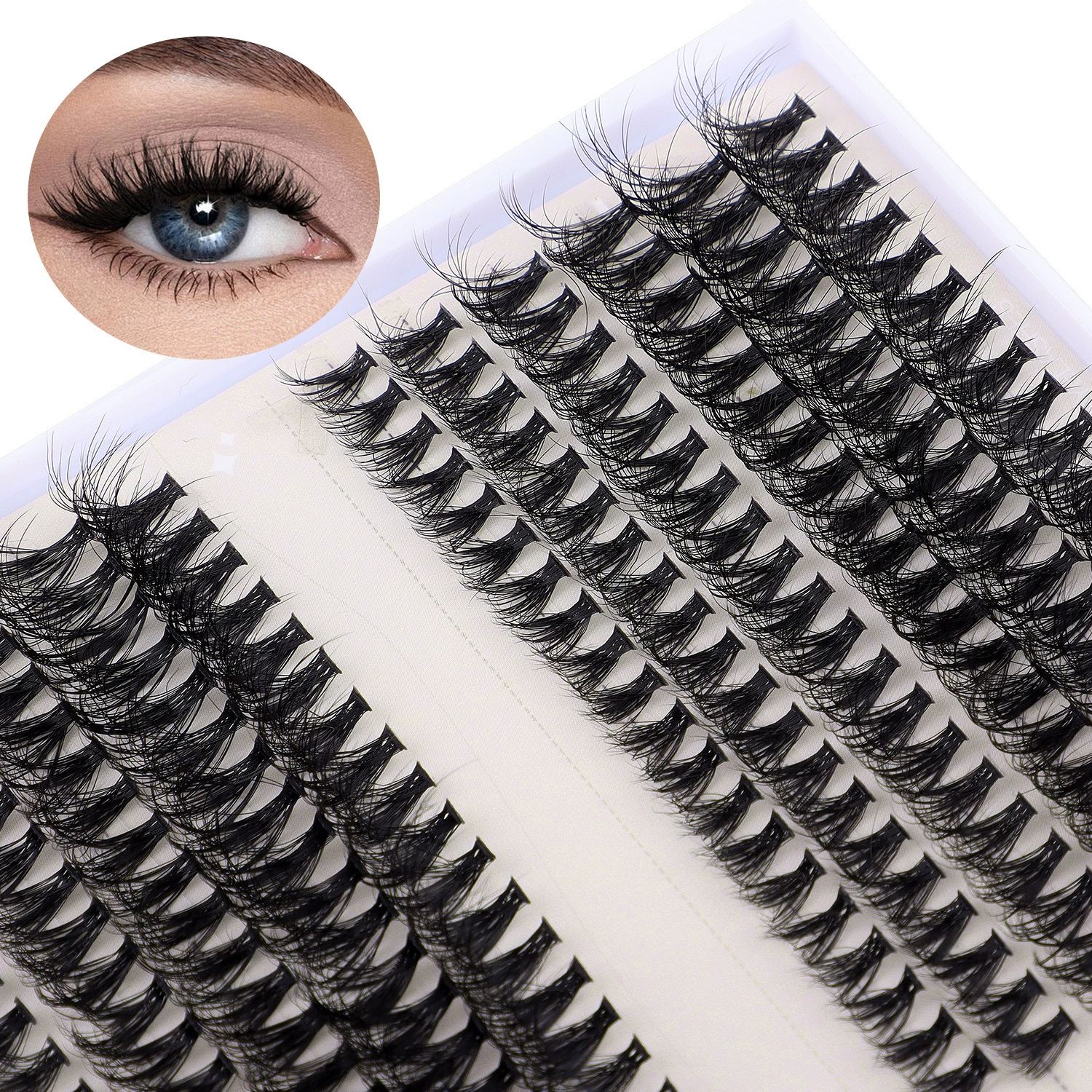 Плотные накладные ресницы для ресниц, (кросс-бордерская торговля), новая коллекция, отдельные пучки ресниц, европейский стиль