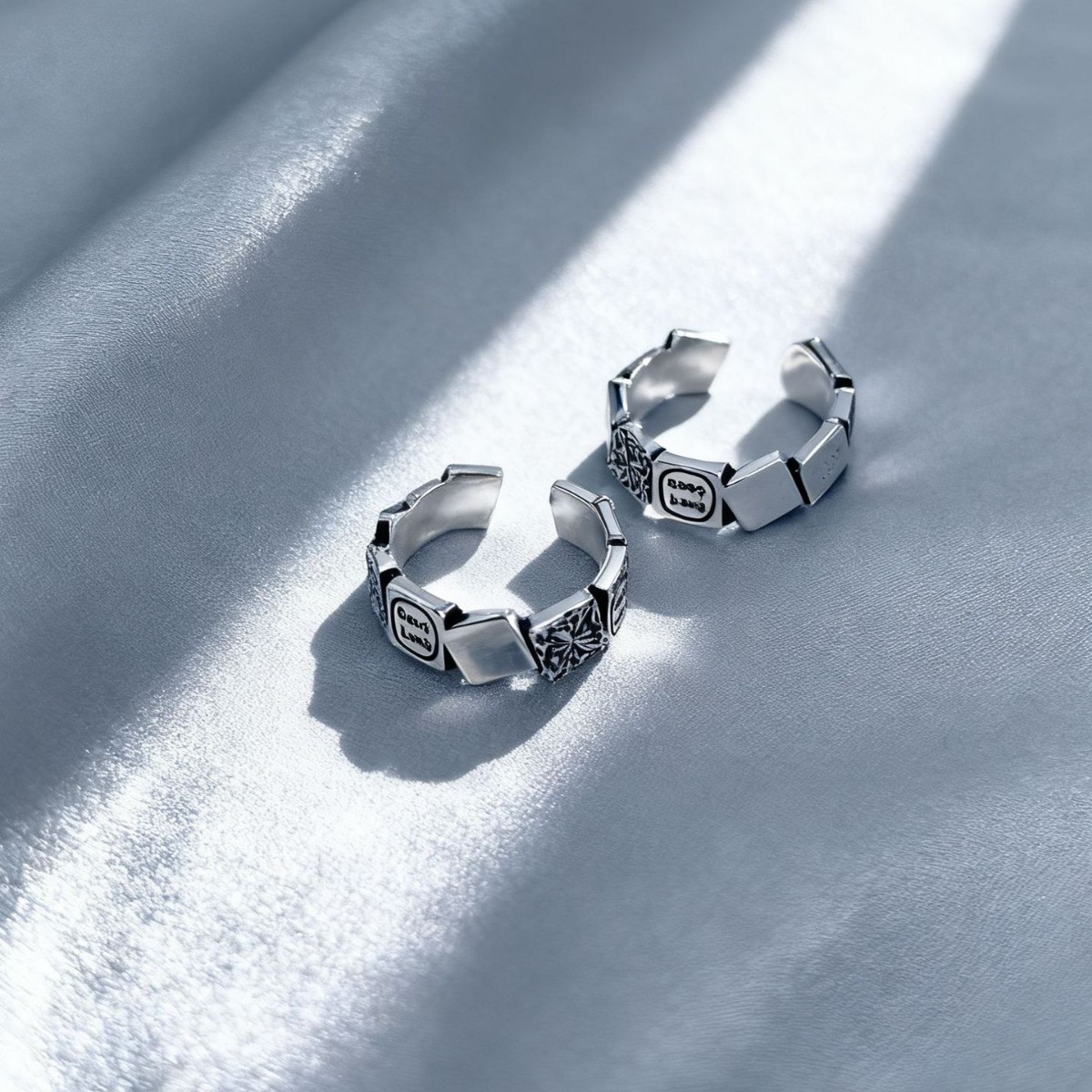 Exquisite, unregelmäßige quadratische Stapelringe für Damen und Herren, coole, stapelbare geometrische offene Ringe, trendige Ringe für den Zeigefinger_voghion.com