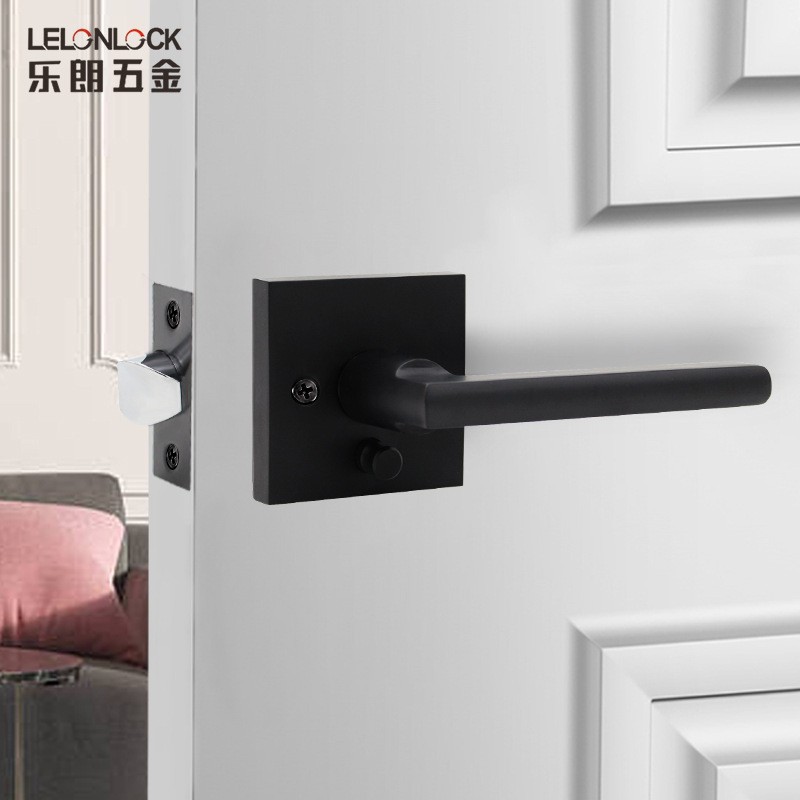 Cerradura de aleación de zinc personalizada de tres barras cerradura interior sin llave cerradura de la puerta del baño cerradura de mano de bola universal