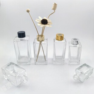 100ml cuboid transparent glass aromatherapy empty bottle without fire fragrance fragrance essential oil bottle dried flower rattan wholesale