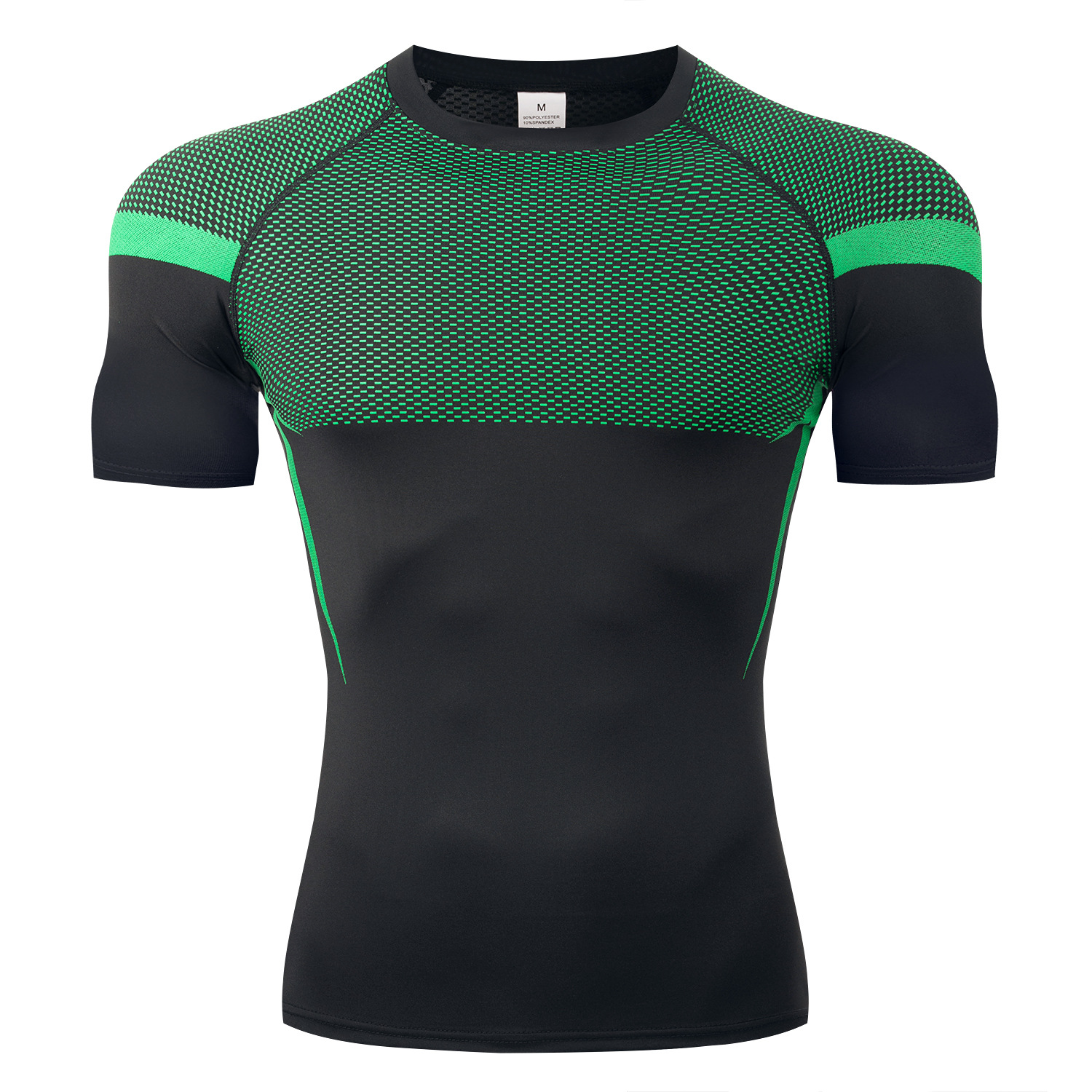 GYM Europa y América hombre moda compresión de cuello redondo camiseta de secado rápido apretada transpiración fitness correr camiseta deportiva de manga larga
