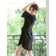 2025 Spring and Summer New Ice Silk Nightgown for Women Loose Thin Boyfriend Style Short-Sleeved Simple Pure Color Shirt Pajamas