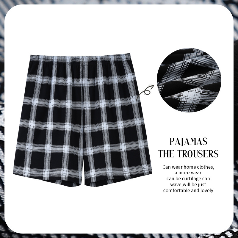 Pantalones de pijama a cuadros de primavera y verano Pantalones de mujer sueltos y cómodos más tamaño ropa exterior Four Seasons ropa para el hogar pantalones de Casa de dibujos animados para mujer