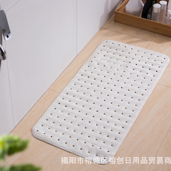 Bathroom rubber non-slip mat 35*57CM silicone guest room bathroom mat leak hole floor mat with suction cup cross-border in stock