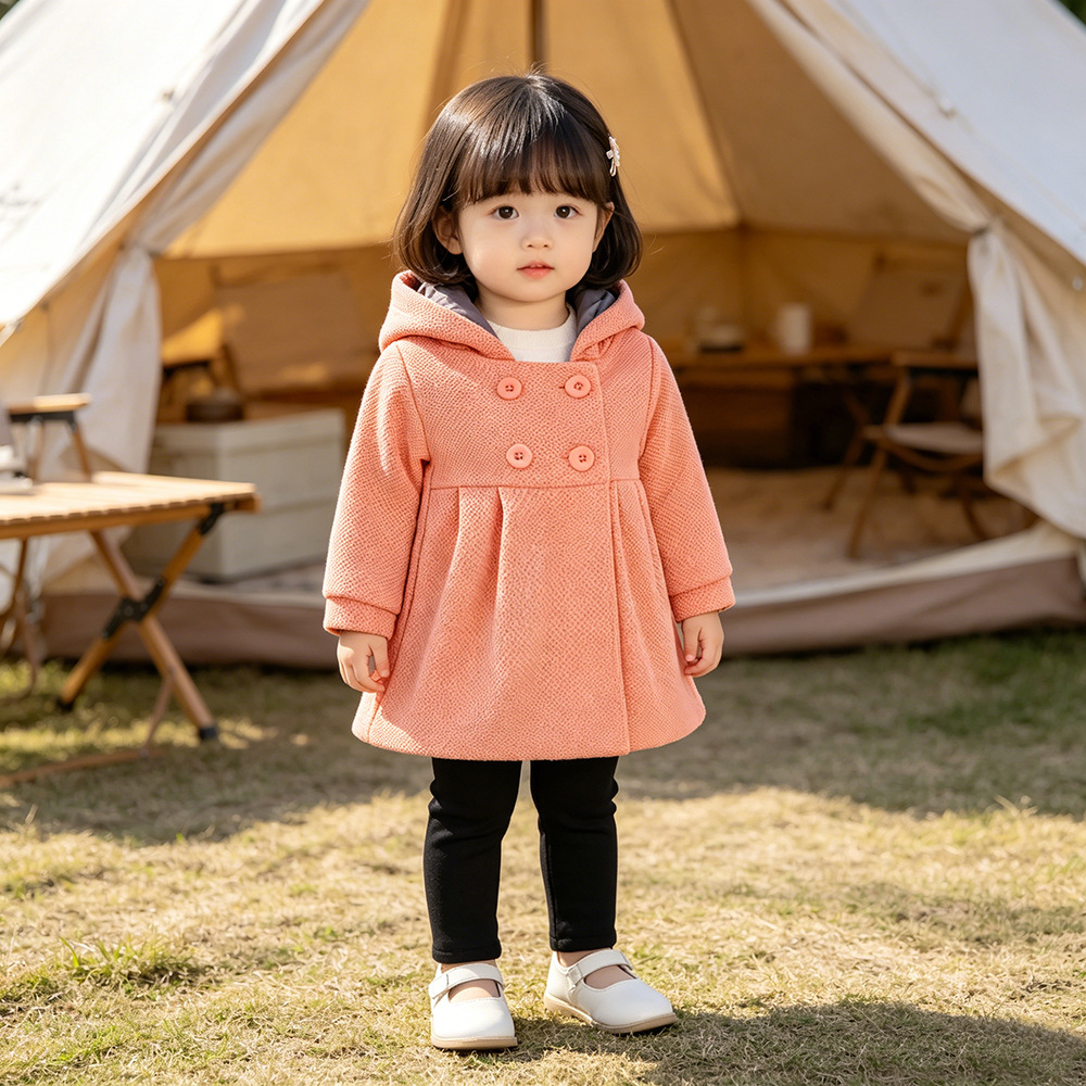 Kids Tales children's clothing children's coat autumn and winter girls windbreaker honeycomb baby jacquard cotton hooded coat Kids Tales children's clothing children's coat autumn and winter girls windbreaker honeycomb baby jacquard cotton hooded coat