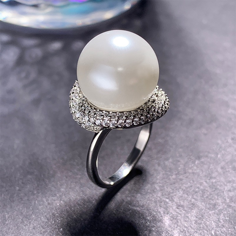 Zhuang Sheng joyería S925 plata con incrustaciones Aobei Madre de la perla de las mujeres cuentas grises todo fósforo colgante traje 14 mm12mm