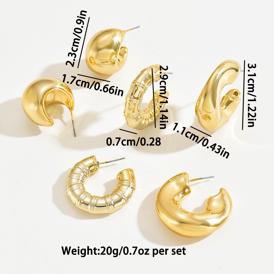 Acrylic Material 1 Set Modern Style Classic Style C Shape U Shape Water Droplets Plating Arylic Earrings Ear Studs