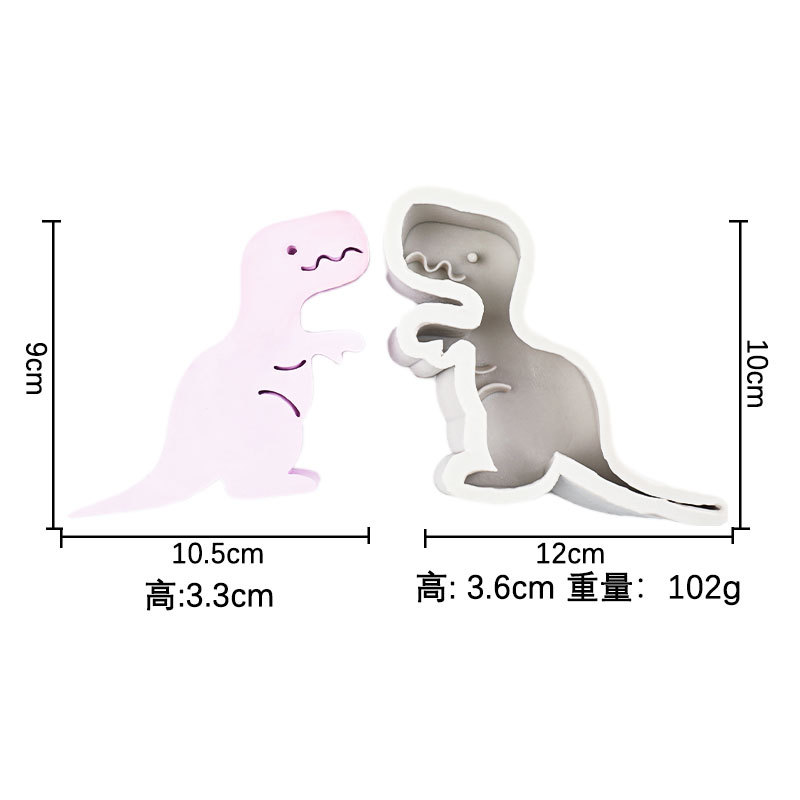 Nuevo dinosaurio de la historieta jirafa y otros modelado silicona animal aromaterapia cristal gota plástico juguete molde vela