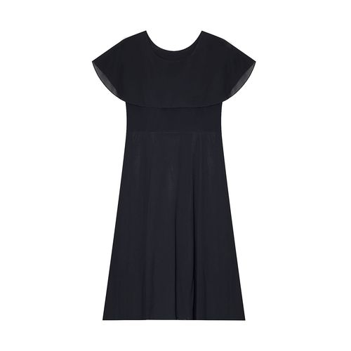 Plus-size women's open-neck chiffon long dress 2025 new summer dress women, slimming chiffon large swing 8630