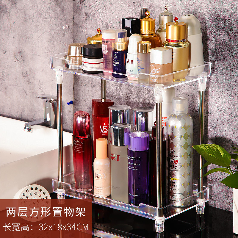 Suministro directo de fábrica baño rack de almacenamiento Acero inoxidable ponche-libre artículos de tocador almacenamiento rack cosméticos Almacenamiento de escritorio