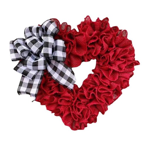 Cangyan  cross-border new door decorations fabric Valentine's Day wreath heart wall hanging holiday arrangement