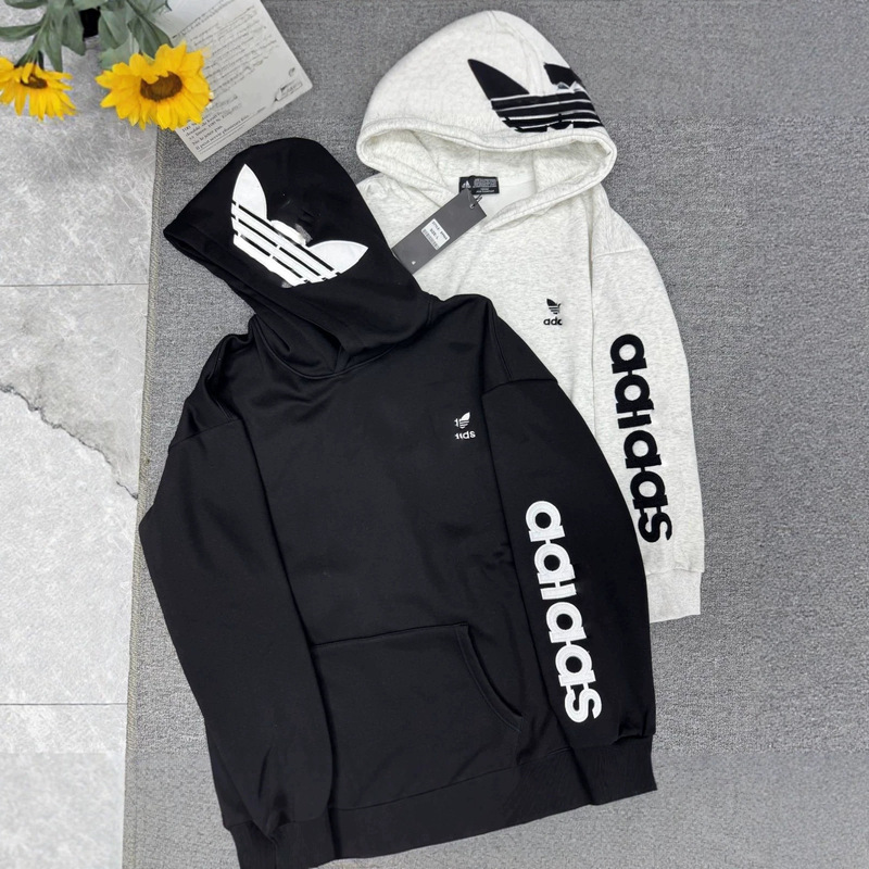 Cross-border fashion, loose-fitting, printed, fleece-lined hooded sweatshirt, unisex style, suitable for spring, autumn, and winter, simple and casual, versatile top