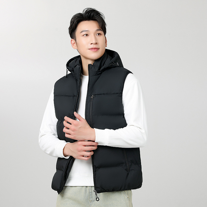 Chaleco de hombre nuevo multi-bolsillo impermeable al aire libre chaleco con sombrero extraíble chaleco de pan chaleco de hombre