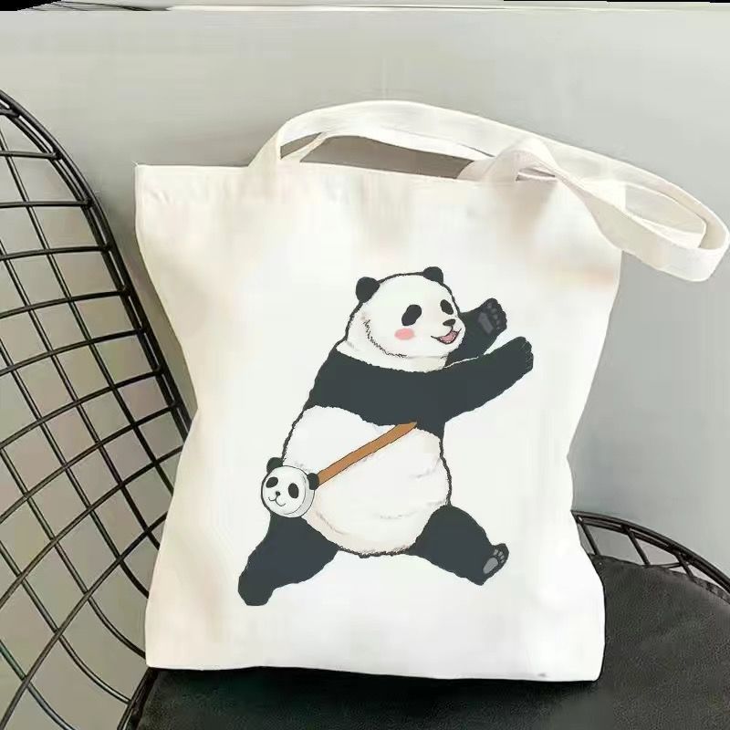 Flora panda caricatura bolsa de lona de hombro nueva bolsa de mano inswind nueva bolsa de mano para viajar estudiantes