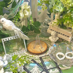 周辺グーメイ小道具、グリーン、フルセット、バーデコレーション、フォトカード、写真小道具、フォトフレーム