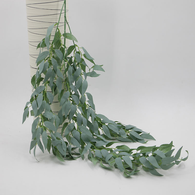Hojas de palma, hojas de plantas verdes, materiales decorativos para el hogar, decoración de techos, hojas de sauce para colgar en la pared, flores artificiales, hojas de plantas al por mayor. image 18