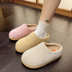 厚底勃肯毛毛拖鞋女外穿加絨網紅一腳蹬秋冬季2024新款博肯棉拖鞋