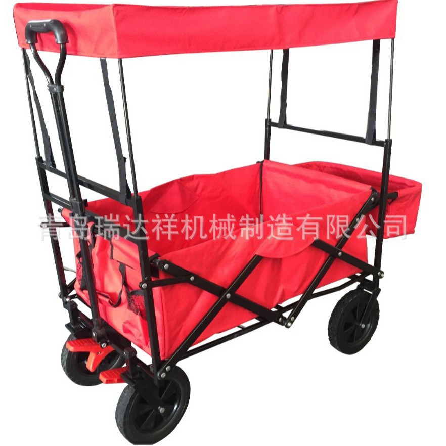 购物车 折叠购物车 拉车 爬楼车 野营车 手拉车 橡胶轮布兜顶篷车