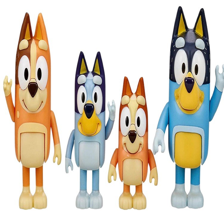 布鲁伊和朋友bluey and friends家庭4件套装关节模型可动手办玩具|undefined