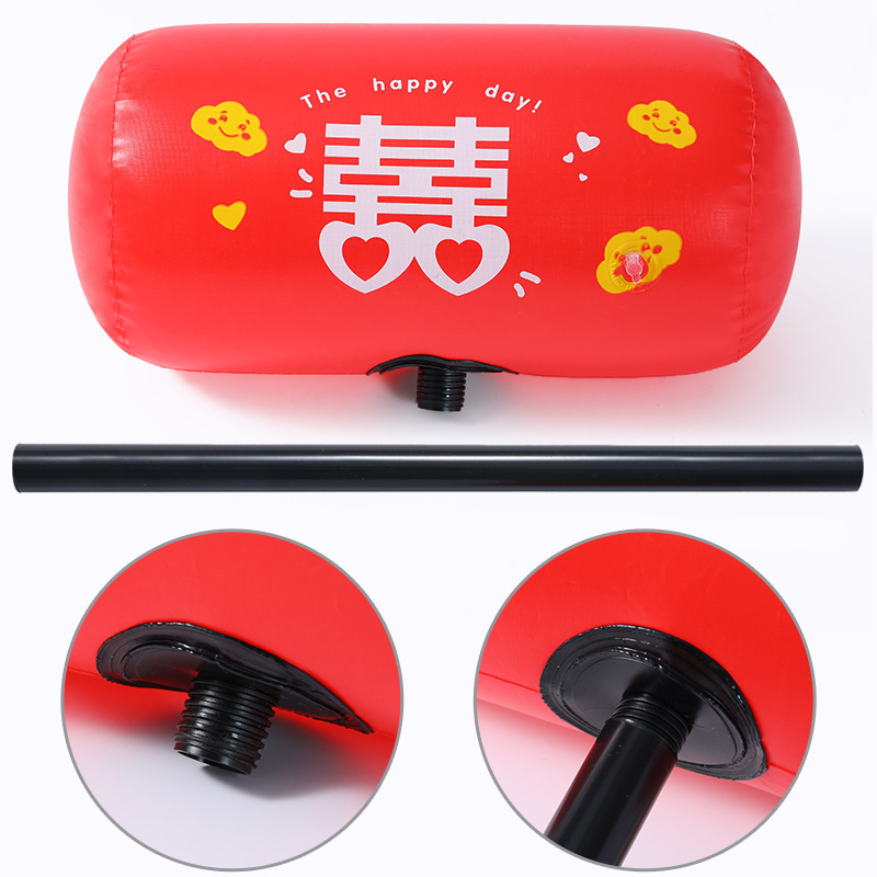 Recogida de palabras felices, martillo, juego de bloqueo de puerta, dama de honor, castiga al padrino, accesorios de palo de palabras felices inflables, martillo de mil toneladas de palabras felices