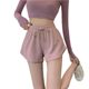 Women's Drawstring Shorts Simple Cute Student Foreign Trade Yoga High Waist Ins Out Running A- Character Sports Hot Pants