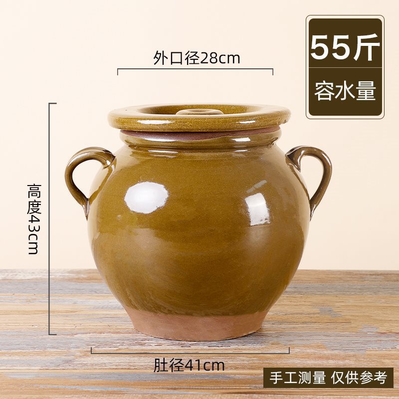 米タンク 家庭用陶器 蓋付き 防虫・防湿 米保存タンク 密閉陶器壺 タンク タイルタンク ソースタンク 昔ながらの米樽|undefined