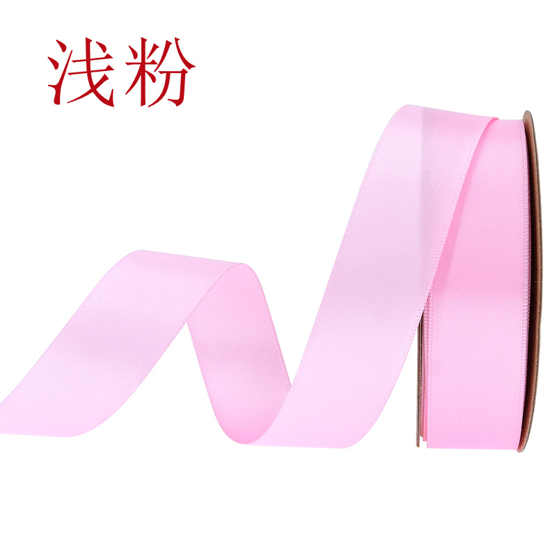 Transfronterizo 2.5 cinta de poliéster de cifrado doble cara cinta de seda mate vestido de boda decoración regalo de flores embalaje cinta forjada 25m