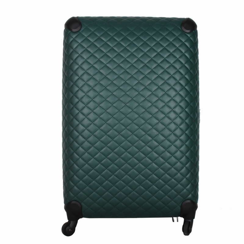 [Factory Customized] Green PU Soft Plaid Large 28-inch Travel Suitcase Boarding Business Luggage