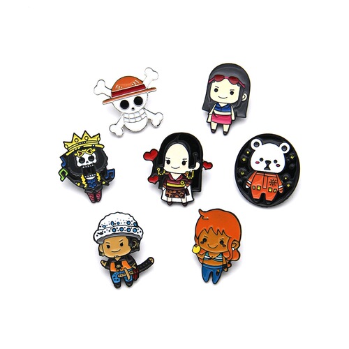 One Piece Brooch Q Version Anime One Piece Luffy Peripheral Student Children's School Bag Cute Cartoon Anime Badge