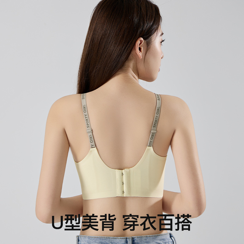 女性用ゼリー糊ソフトサポート下着、コミック胸拡張、女の子用リフティング小さな胸プッシュアップレターラテックスブラジャー|undefined
