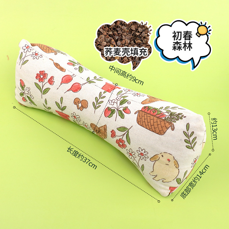 颈椎反弓枕头助睡眠牵引拉伸全荞麦壳塌陷家用护颈椎圆柱硬枕芯|undefined