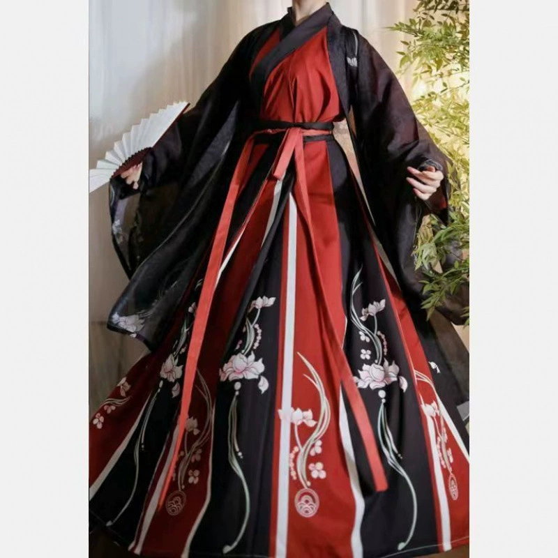 Ханьфу с широкими рукавами (Original Hanfu Mu Qing), унисекс, весна–лето, свободный крой