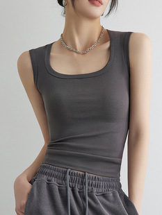 Summer thin cotton bra top, base tank top sleevless, knitted universal suspenders, lifting effect