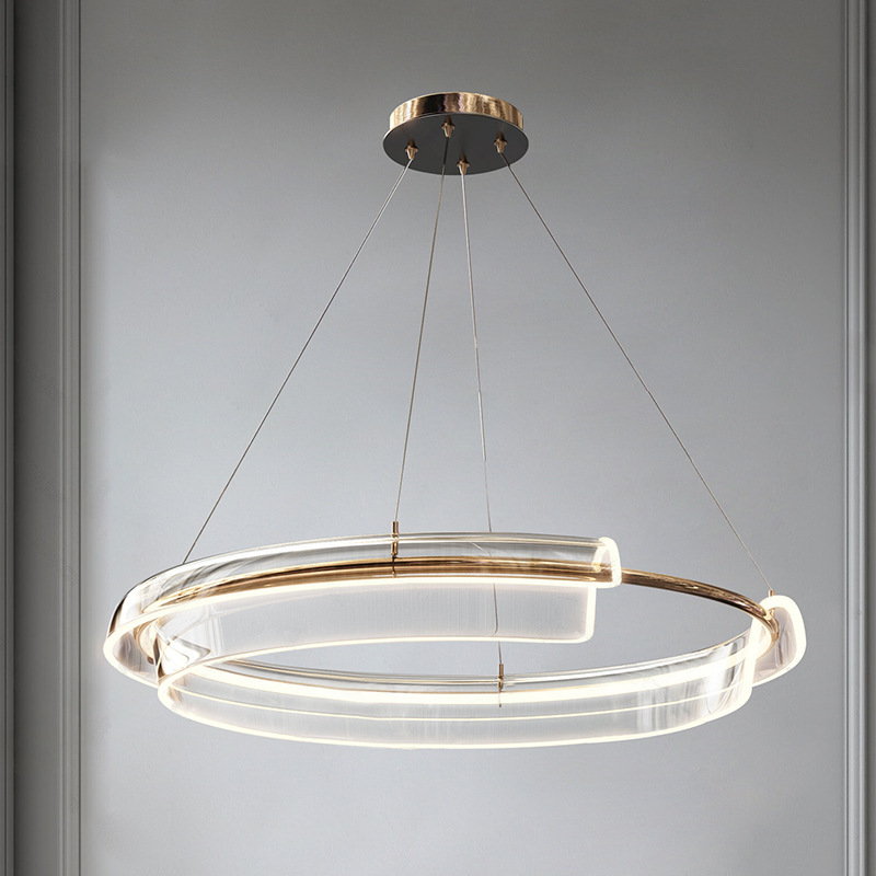 Sala de estar nórdica posmoderna dormitorio LED lujoso lámpara de anillo minimalista comedor de alta gama iluminación de diseño