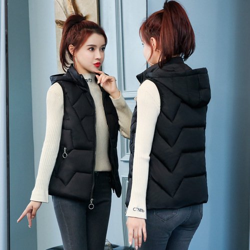 New women's vest, stylish and versatile outerwear cotton coat for moms, short autumn/winter waistcoat, ladies' sleeveless jacket—wholesale.