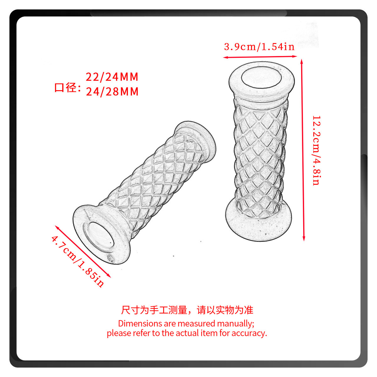 Universal handlebar grips for off-road motorcycles, high-quality TPU, diamond-shaped retro handlebar grips, suitable for scooter and motorcycle modification