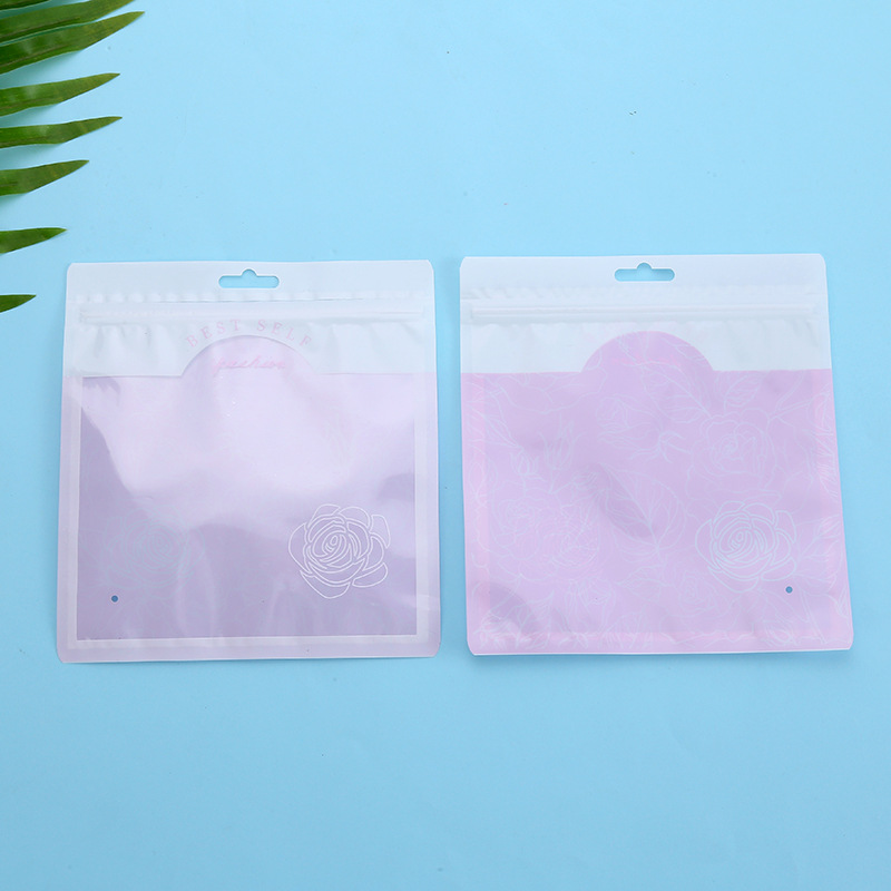 玫瑰花包装袋三边封复合袋内衣内裤包装袋打底裤包装袋塑料自封袋