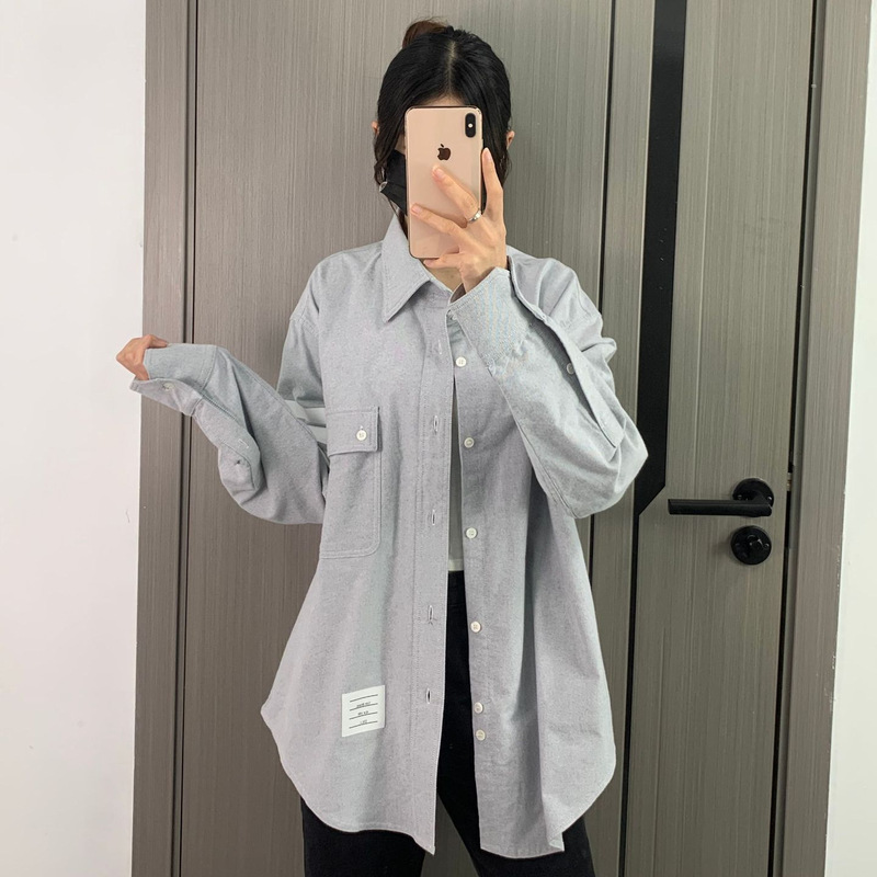 Factory Direct Sales of High-Quality 25 Spring and Autumn New Flannel Four-Stripe Long-Sleeve Turn-Down Collar Women's Shirt Jacket